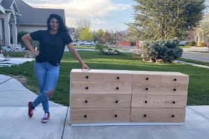 10-Drawer Red Oak Dresser