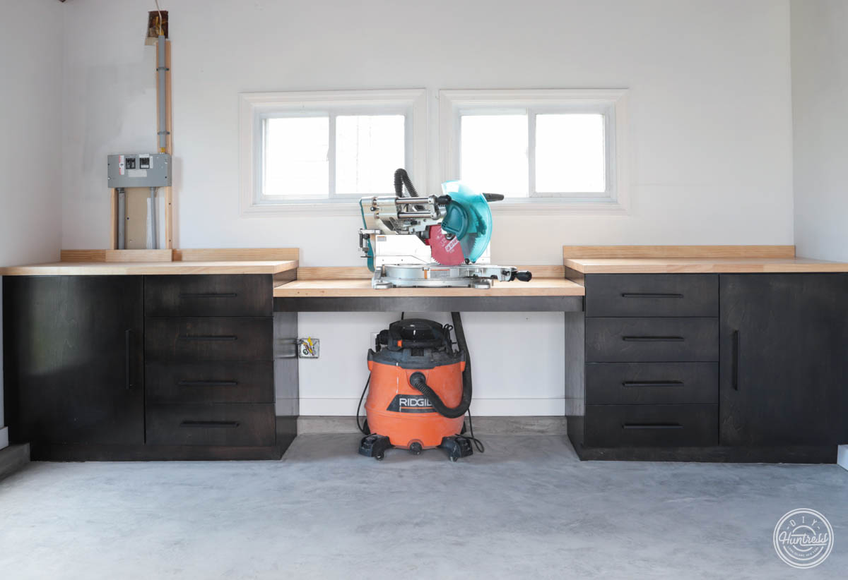 Workshop Storage Cabinets + Miter Saw Station
