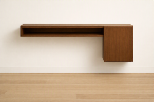 Modern Floating Walnut Desk