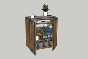 Media console with weight storage and tile top